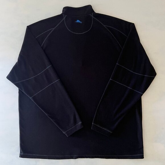Tommy Bahama Dark Navy Fleece Quarter Zip Sweater Men's 2XT - Picture 5 of 8